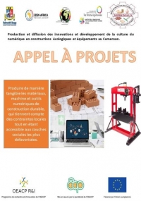 Production et diffusion des innovations et d&eacute;veloppement de la culture du num&eacute;rique en constructions &eacute;cologiques et &eacute;quipements au Cameroun.